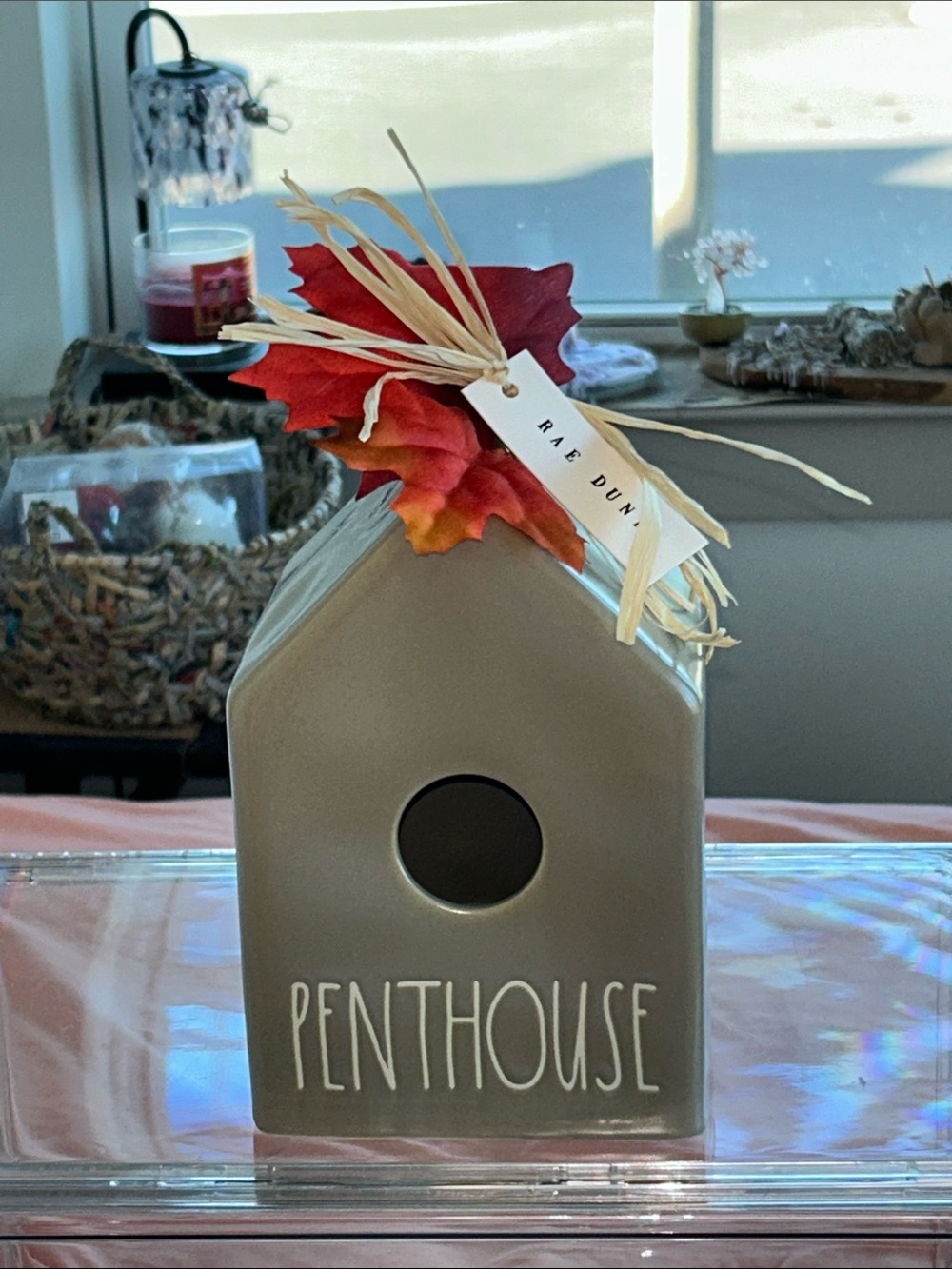 Rae Dunn Cream/Beige Ceramic Decorative Birdhouse “Penthouse” 5”x 7.5” NWT